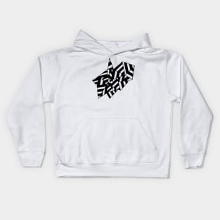 Abstract Lines New Repeat Black Kids Hoodie